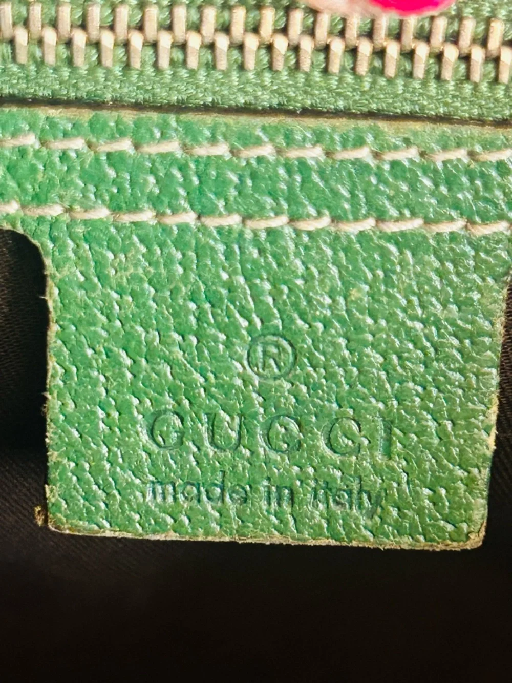 Gucci Jackie Bardot GG Hobo Shoulder
Bag - Green Leather Trim - Gold Hardware - Picture 3 of 16